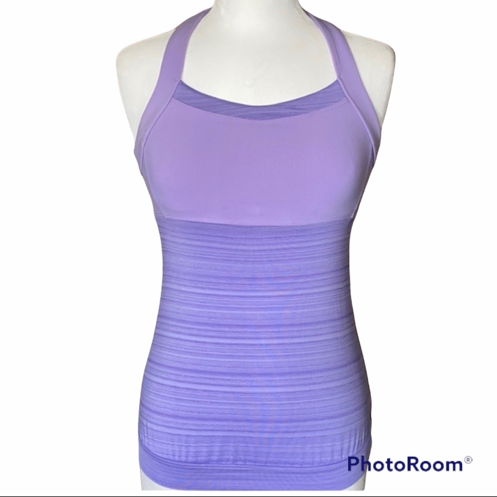 Athleta Cross Back Light Purple Athletic Tank Top - Picture 1 of 7
